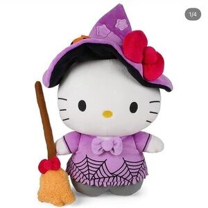 Hello Kitty Purple Witch Plush with Broom side stepper